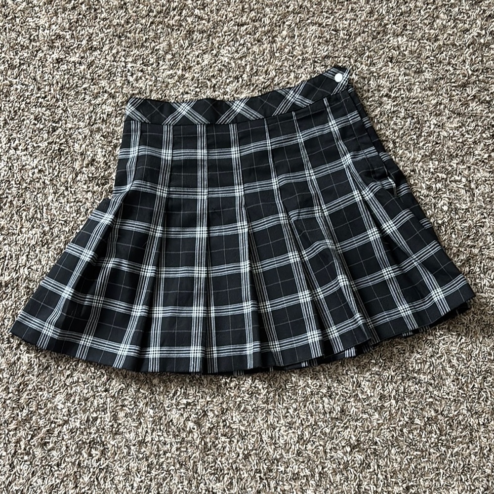 Plaid Black and White Women's Skirt
